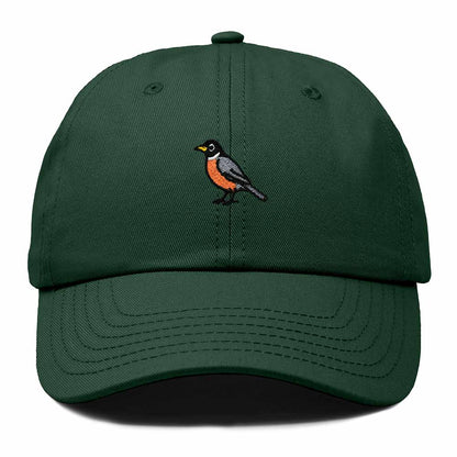 Dalix American Robin Wisconsin Embroidered Bird Cotton Baseball Cap Dad Hat Mens Womens Outdoor Summer in Dark Green