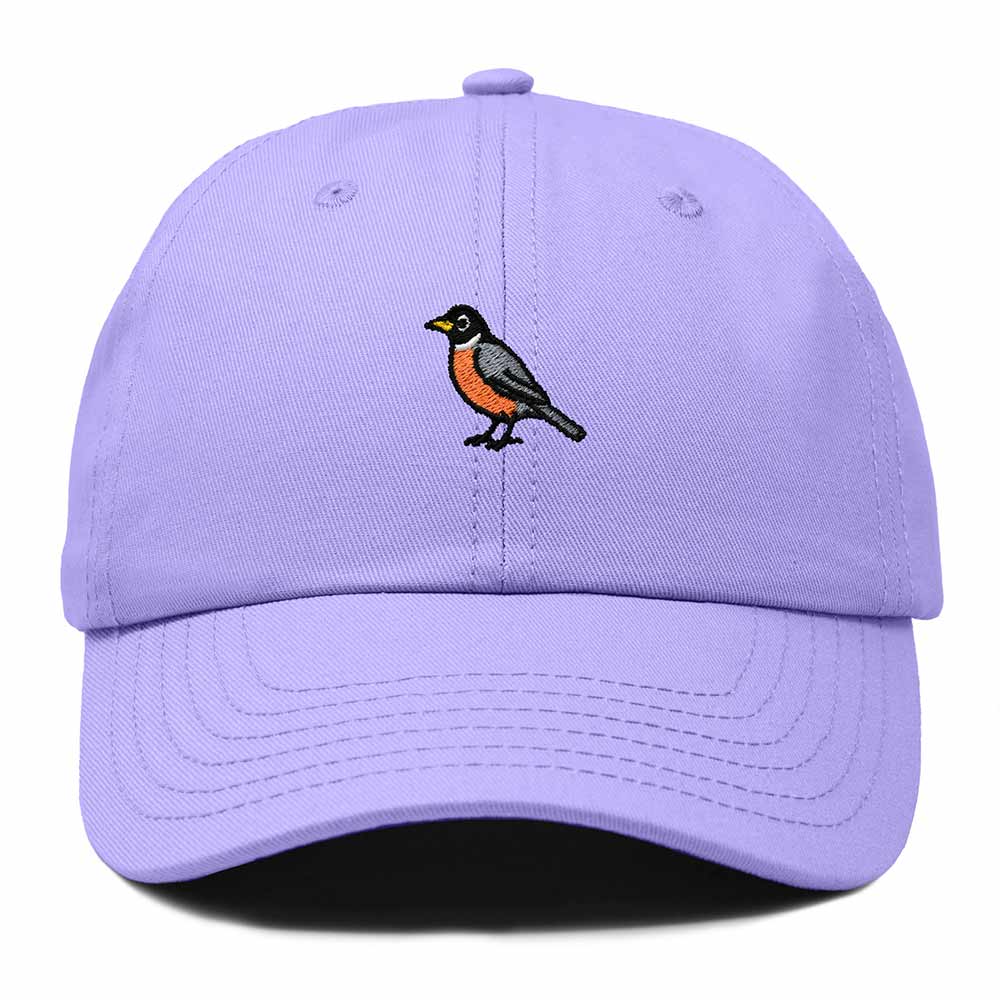 Dalix American Robin Wisconsin Embroidered Bird Cotton Baseball Cap Dad Hat Mens Womens Outdoor Summer in Lavender