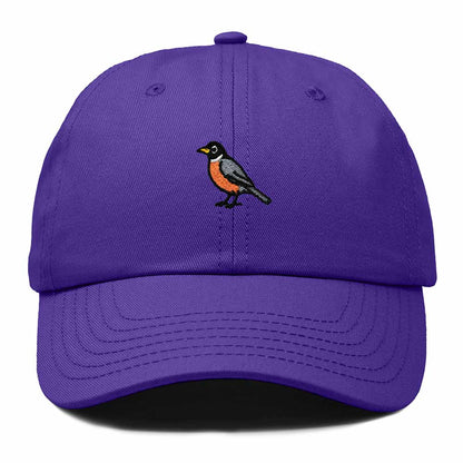 Dalix American Robin Wisconsin Embroidered Bird Cotton Baseball Cap Dad Hat Mens Womens Outdoor Summer in Purple