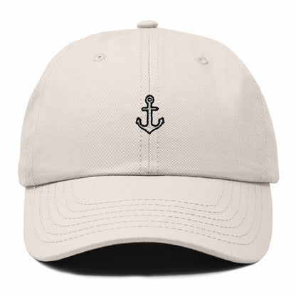 Dalix Anchor Nautical Embroidered Adjustable Cotton Twill Dad Hat for Women in Beige