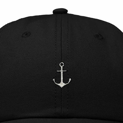 Dalix Anchor Nautical Embroidered Adjustable Cotton Twill Dad Hat for Women in Black