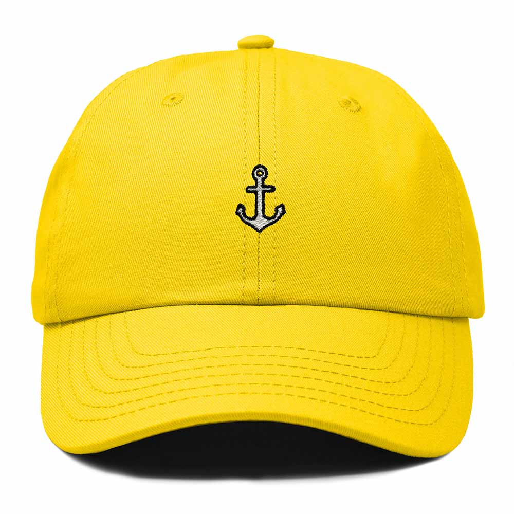 Dalix Anchor Nautical Embroidered Adjustable Cotton Twill Dad Hat for Women in Gold