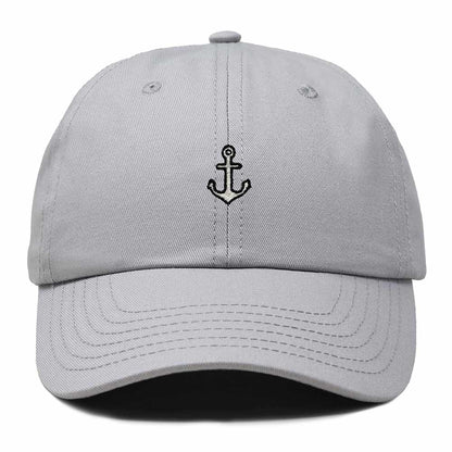 Dalix Anchor Nautical Embroidered Adjustable Cotton Twill Dad Hat for Women in Gray