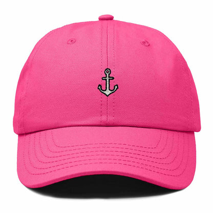 Dalix Anchor Nautical Embroidered Adjustable Cotton Twill Dad Hat for Women in Hot Pink