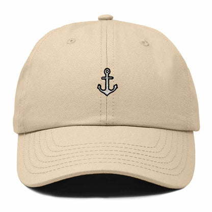Dalix Anchor Nautical Embroidered Adjustable Cotton Twill Dad Hat for Women in Khaki