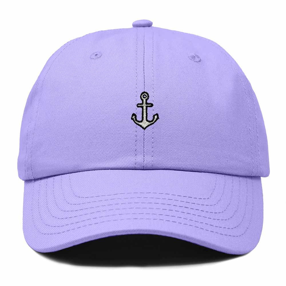 Dalix Anchor Nautical Embroidered Adjustable Cotton Twill Dad Hat for Women in Lavender