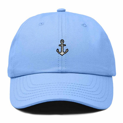 Dalix Anchor Nautical Embroidered Adjustable Cotton Twill Dad Hat for Women in Light Blue