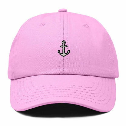 Dalix Anchor Nautical Embroidered Adjustable Cotton Twill Dad Hat for Women in Light Pink