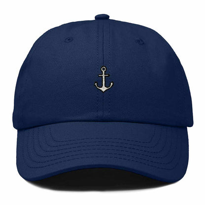 Dalix Anchor Nautical Embroidered Adjustable Cotton Twill Dad Hat for Women in Navy Blue