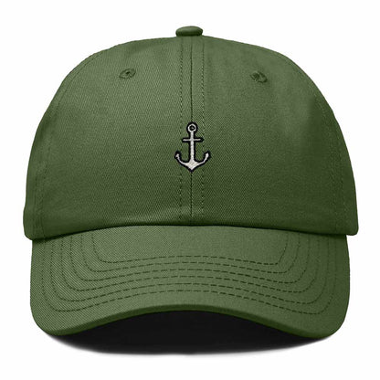 Dalix Anchor Nautical Embroidered Adjustable Cotton Twill Dad Hat for Women in Olive