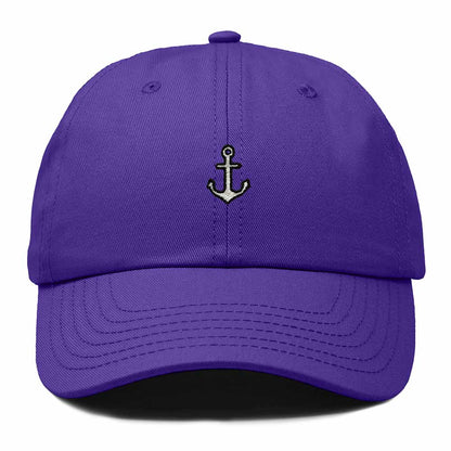 Dalix Anchor Nautical Embroidered Adjustable Cotton Twill Dad Hat for Women in Purple