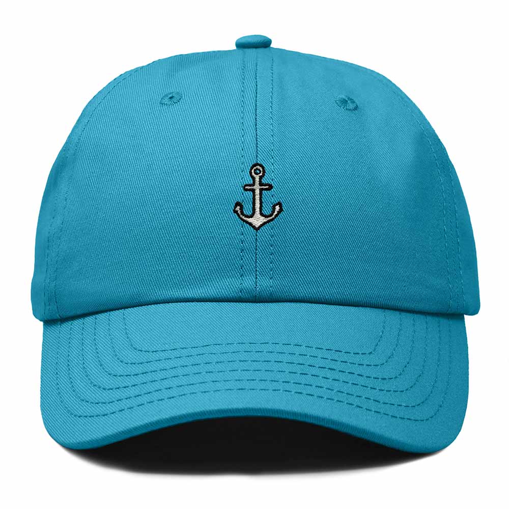 Dalix Anchor Nautical Embroidered Adjustable Cotton Twill Dad Hat for Women in Teal