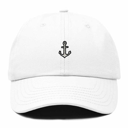 Dalix Anchor Nautical Embroidered Adjustable Cotton Twill Dad Hat for Women in White