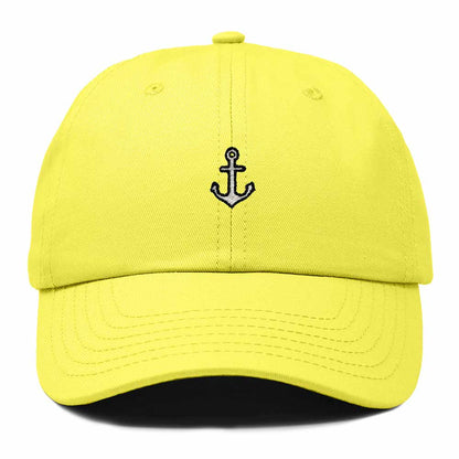 Dalix Anchor Nautical Embroidered Adjustable Cotton Twill Dad Hat for Women in Yellow