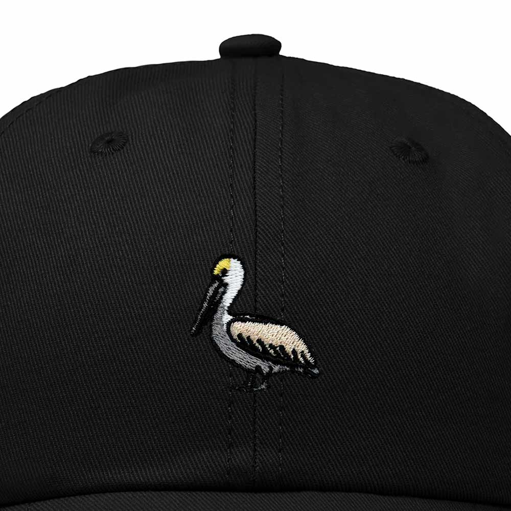 Dalix Brown Pelican Embroidered Bird Cotton Baseball Cap Dad Hat Mens Womens Outdoor Summer in Black
