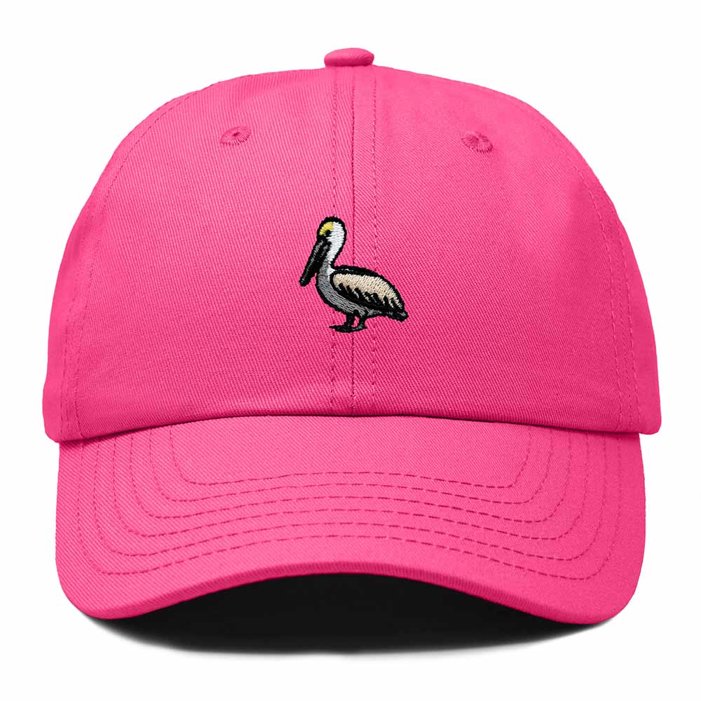 Dalix Brown Pelican Embroidered Bird Cotton Baseball Cap Dad Hat Mens Womens Outdoor Summer in Hot Pink