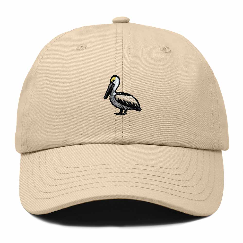 Dalix Brown Pelican Embroidered Bird Cotton Baseball Cap Dad Hat Mens Womens Outdoor Summer in Khaki