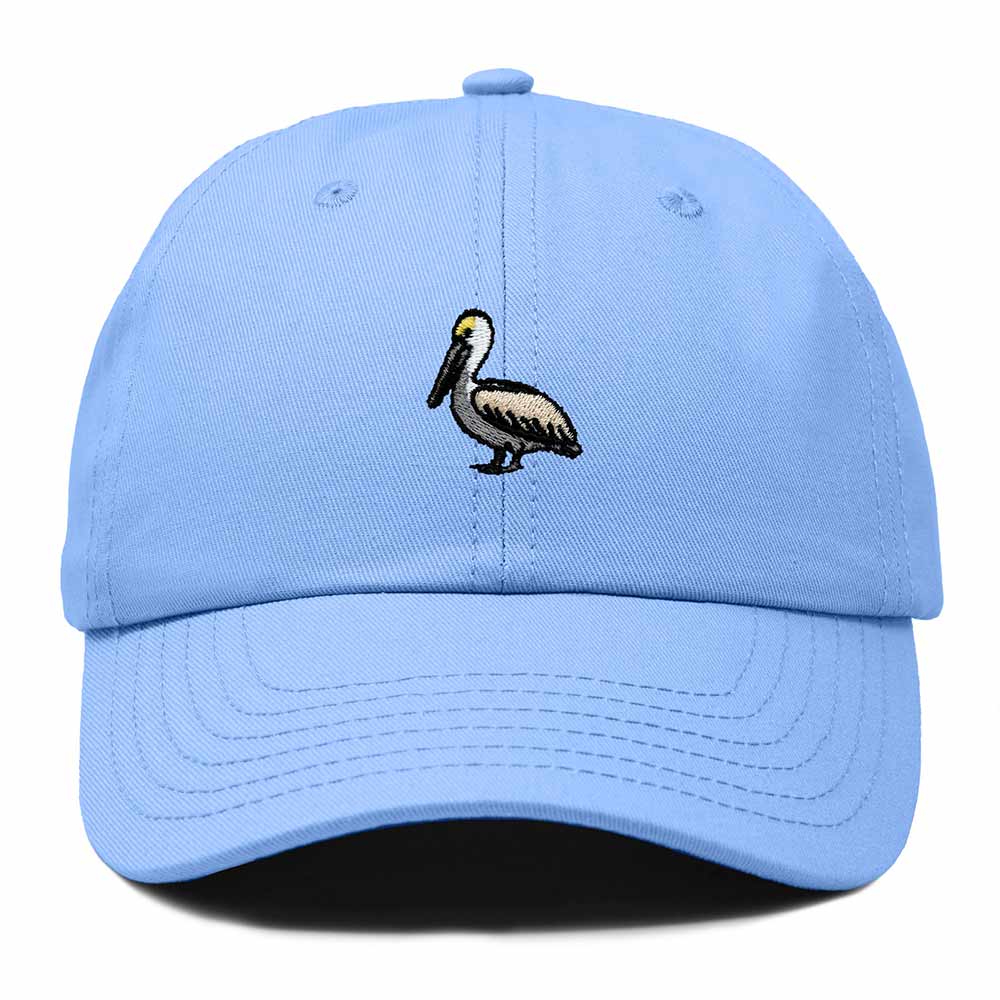 Dalix Brown Pelican Embroidered Bird Cotton Baseball Cap Dad Hat Mens Womens Outdoor Summer in Light Blue