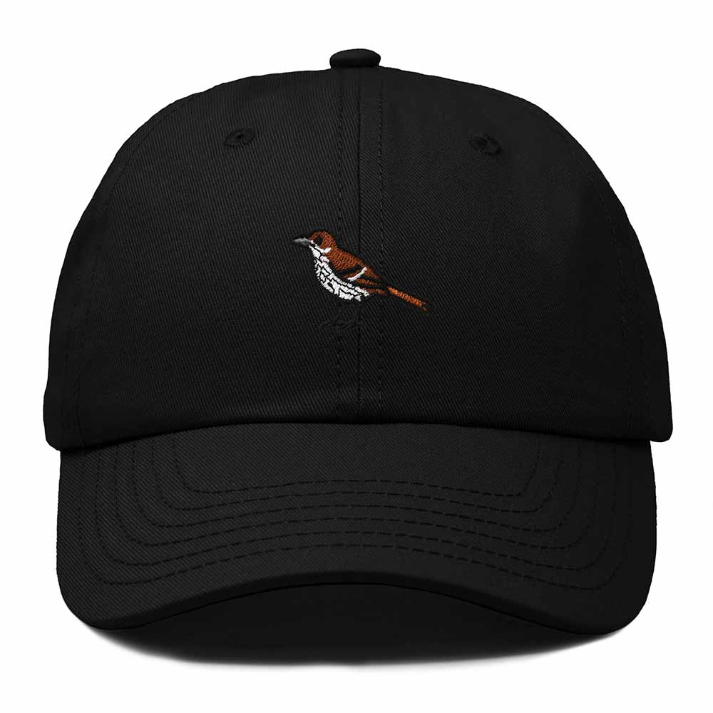 Dalix Brown Thrasher Georgia Embroidered Bird Cotton Baseball Cap Dad Hat Mens Womens Outdoor Summer in Black