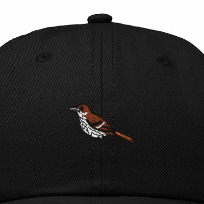 Dalix Brown Thrasher Georgia Embroidered Bird Cotton Baseball Cap Dad Hat Mens Womens Outdoor Summer in Black