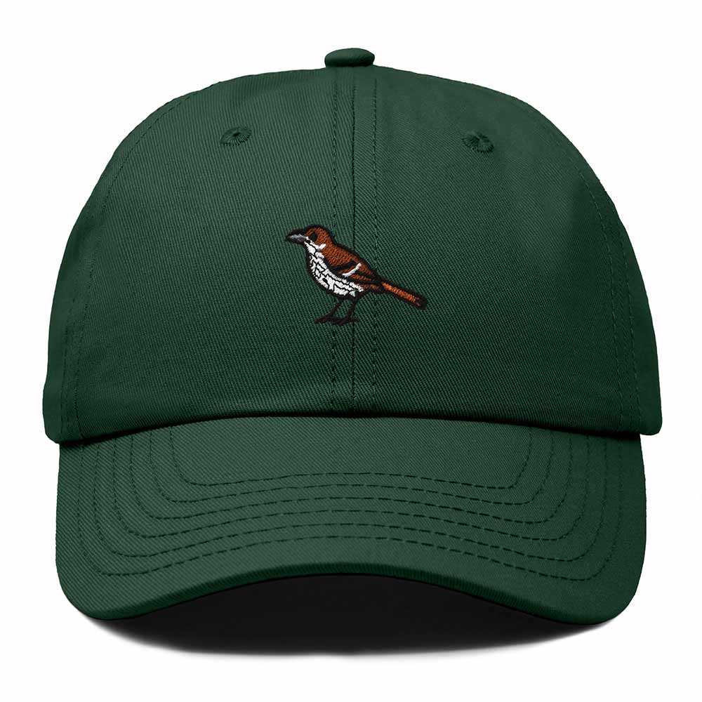 Dalix Brown Thrasher Georgia Embroidered Bird Cotton Baseball Cap Dad Hat Mens Womens Outdoor Summer in Dark Green