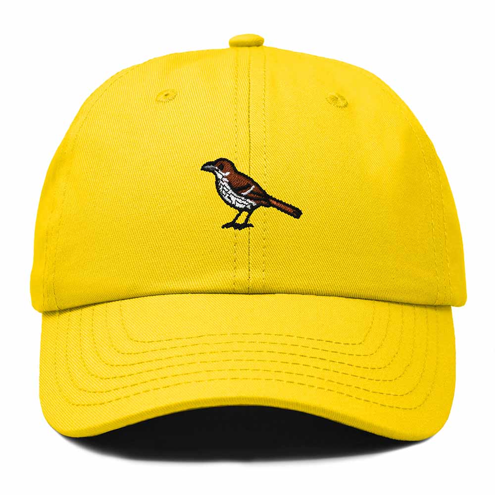 Dalix Brown Thrasher Georgia Embroidered Bird Cotton Baseball Cap Dad Hat Mens Womens Outdoor Summer in Gold