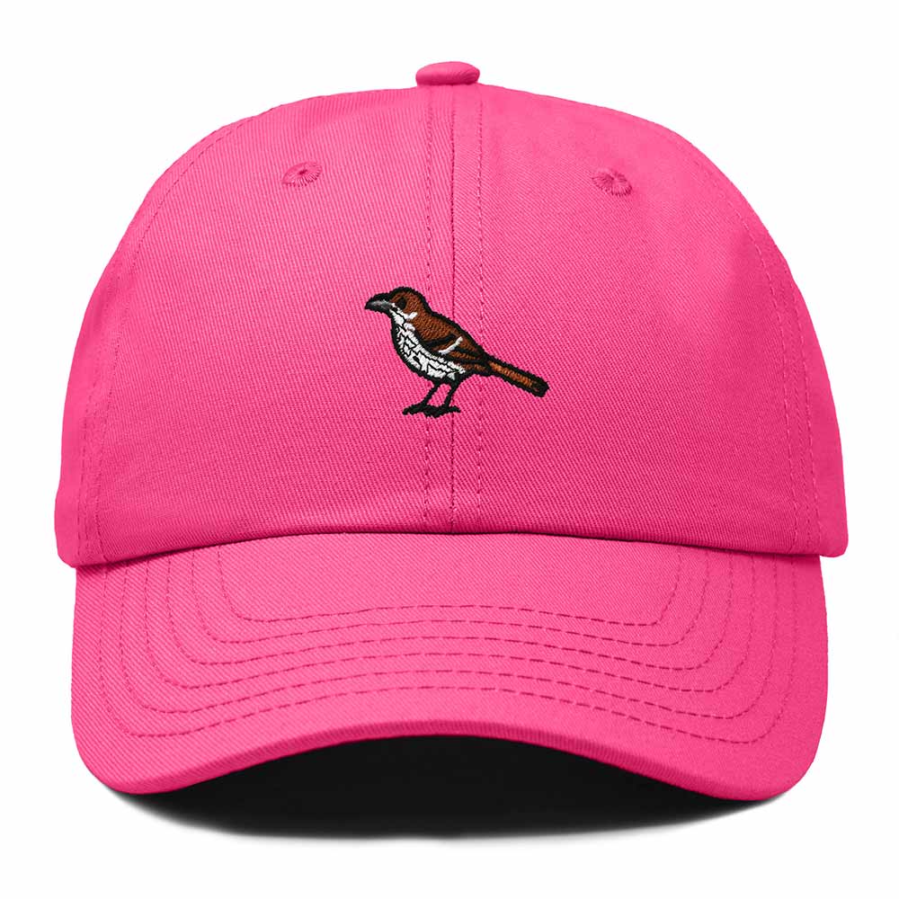 Dalix Brown Thrasher Georgia Embroidered Bird Cotton Baseball Cap Dad Hat Mens Womens Outdoor Summer in Hot Pink