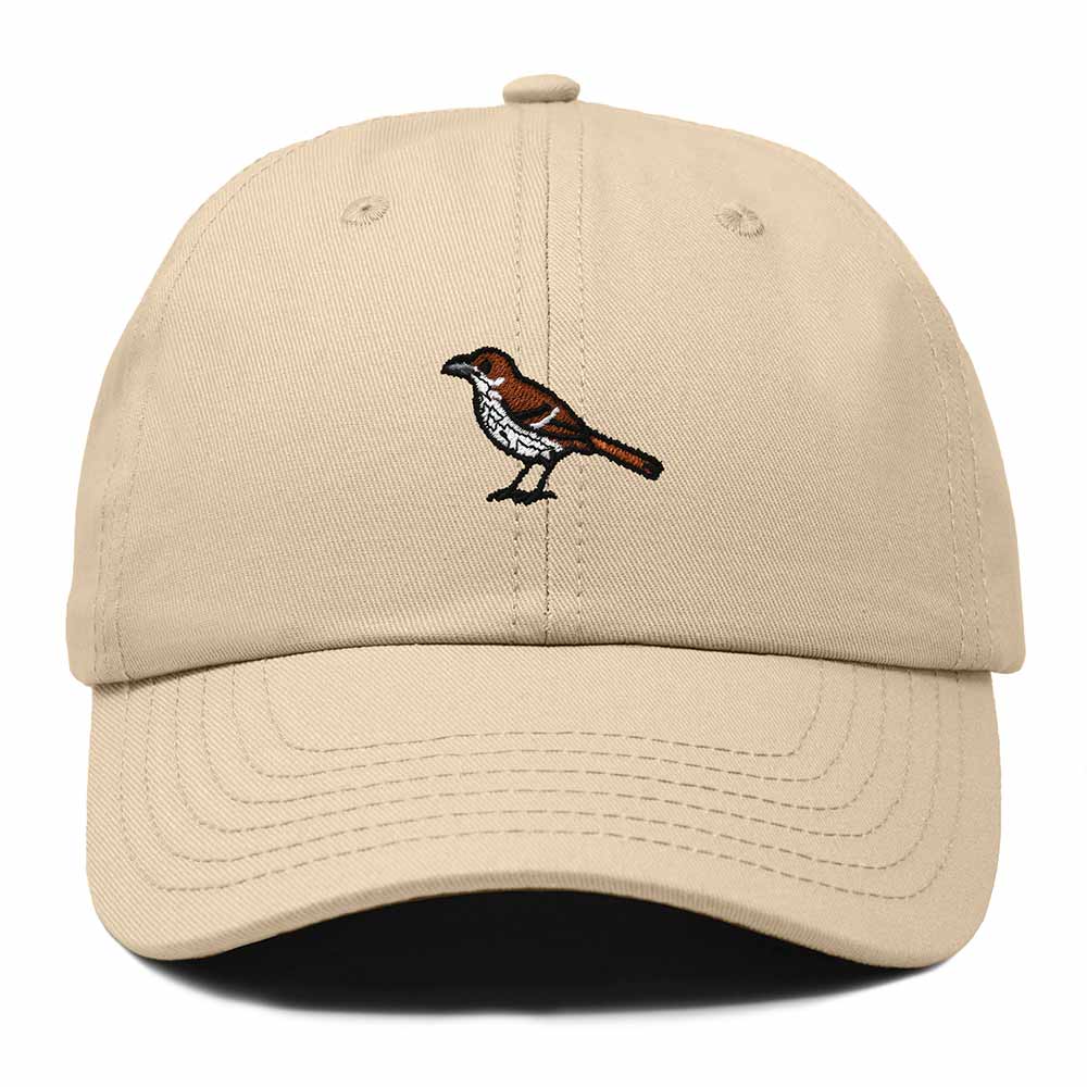Dalix Brown Thrasher Georgia Embroidered Bird Cotton Baseball Cap Dad Hat Mens Womens Outdoor Summer in Khaki
