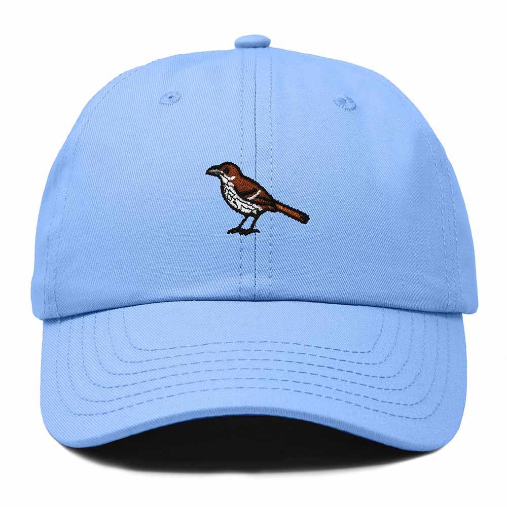 Dalix Brown Thrasher Georgia Embroidered Bird Cotton Baseball Cap Dad Hat Mens Womens Outdoor Summer in Light Blue