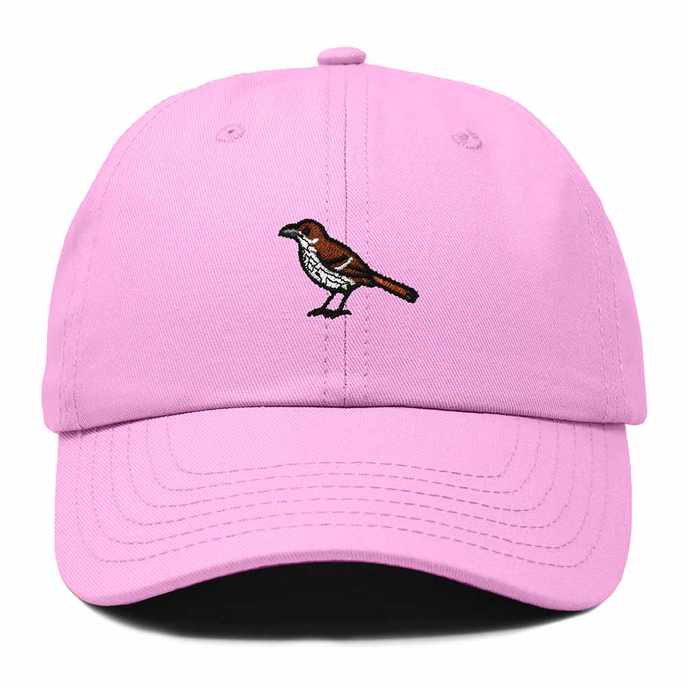 Dalix Brown Thrasher Georgia Embroidered Bird Cotton Baseball Cap Dad Hat Mens Womens Outdoor Summer in Light Pink