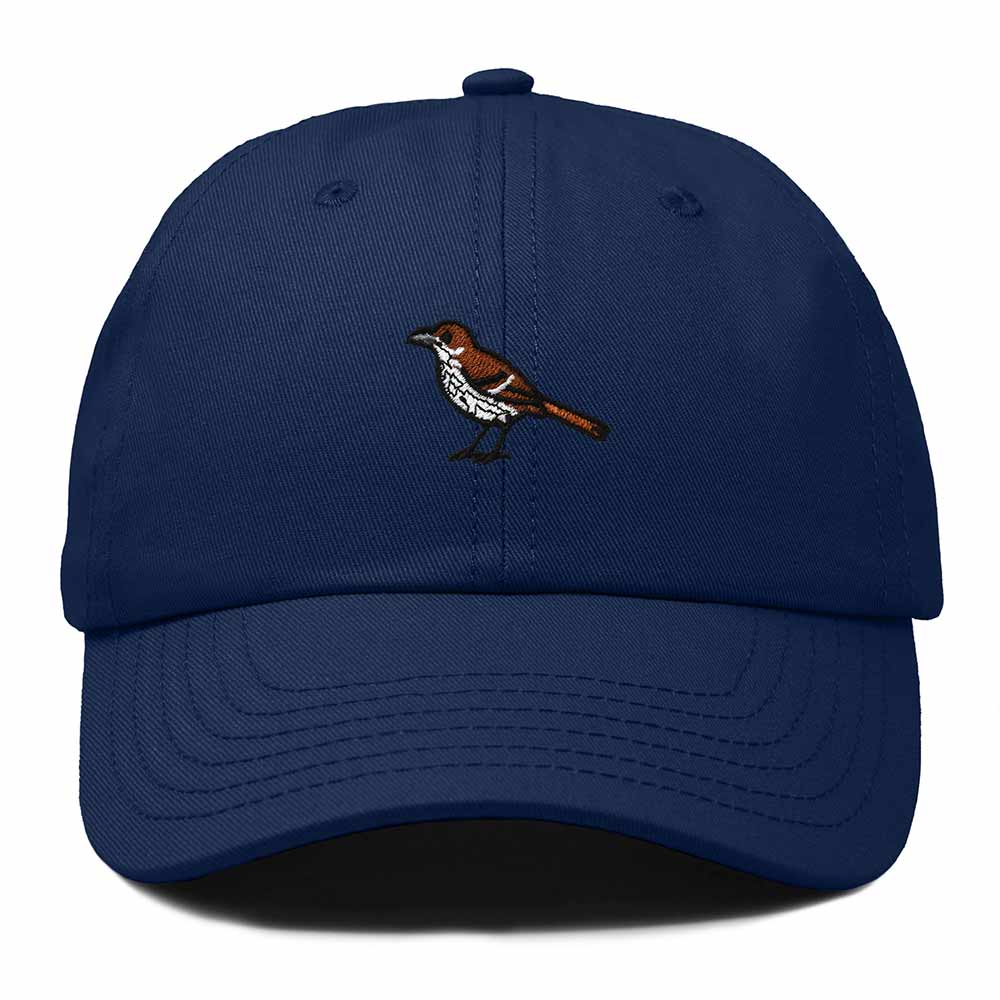 Dalix Brown Thrasher Georgia Embroidered Bird Cotton Baseball Cap Dad Hat Mens Womens Outdoor Summer in Navy Blue