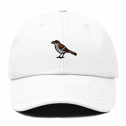 Dalix Brown Thrasher Georgia Embroidered Bird Cotton Baseball Cap Dad Hat Mens Womens Outdoor Summer in White