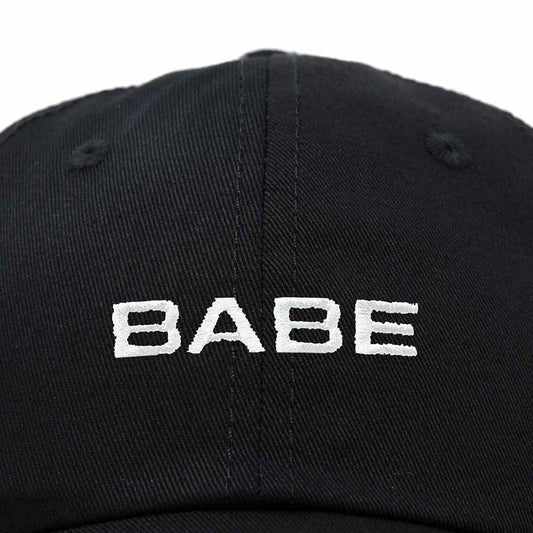 Dalix Babe Embroidered Cotton Baseball Cap Adjustable Dad Hat Womens in Black