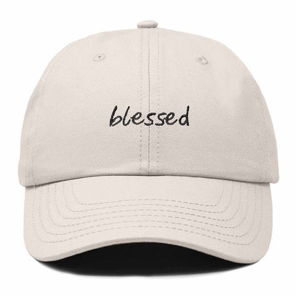 Dalix Blessed Embroidered Cotton Dad Cap Adjustable Baseball Hat Outdoor Womens in Beige