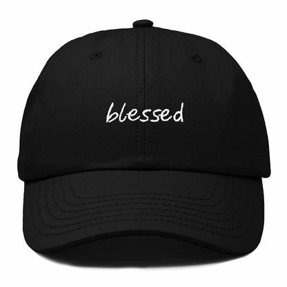 Dalix Blessed Embroidered Cotton Dad Cap Adjustable Baseball Hat Outdoor Womens in Black