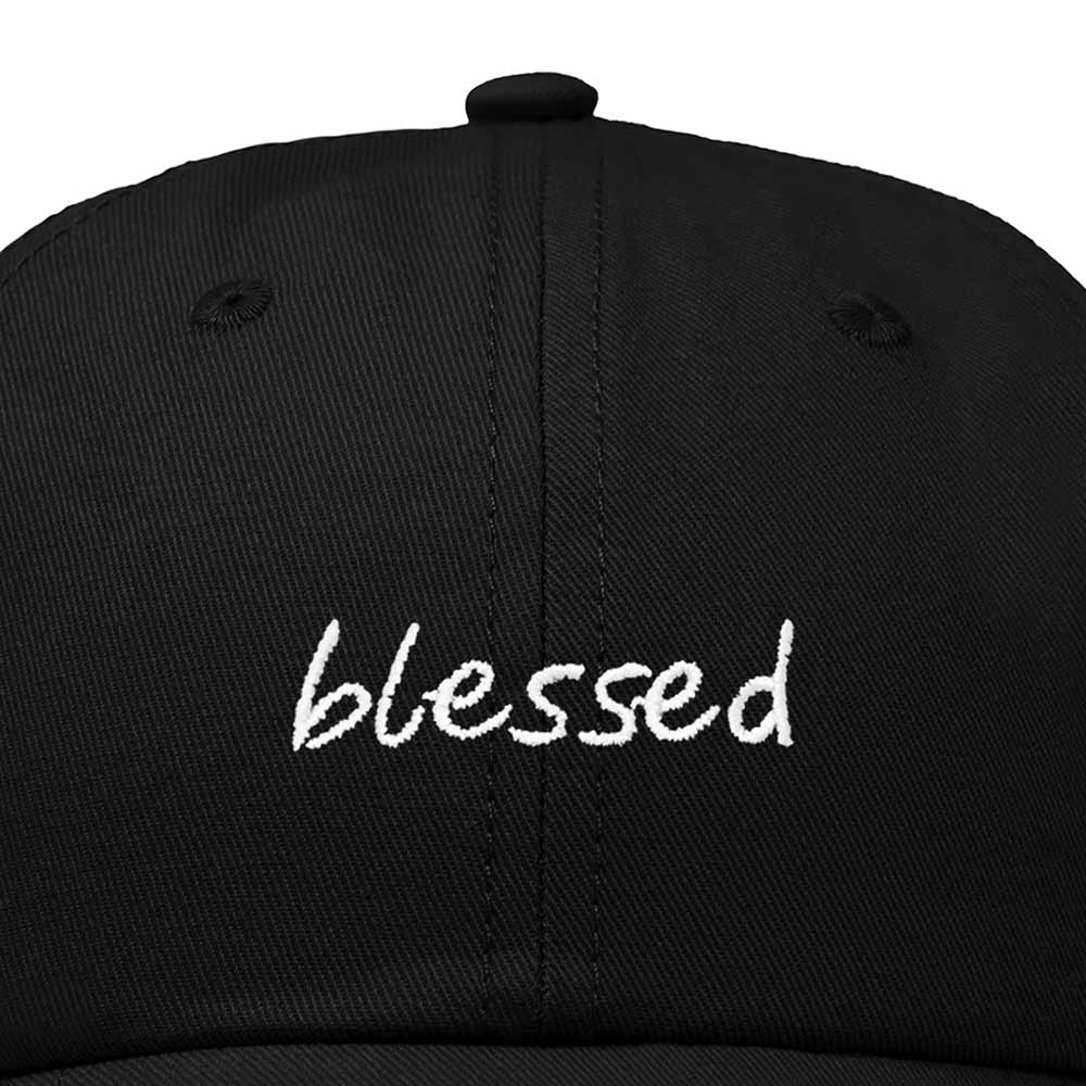 Dalix Blessed Embroidered Cotton Dad Cap Adjustable Baseball Hat Outdoor Womens in Black