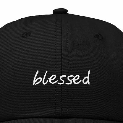 Dalix Blessed Embroidered Cotton Dad Cap Adjustable Baseball Hat Outdoor Womens in Black