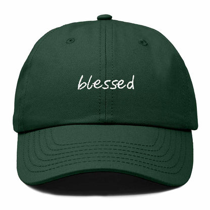 Dalix Blessed Embroidered Cotton Dad Cap Adjustable Baseball Hat Outdoor Womens in Dark Green