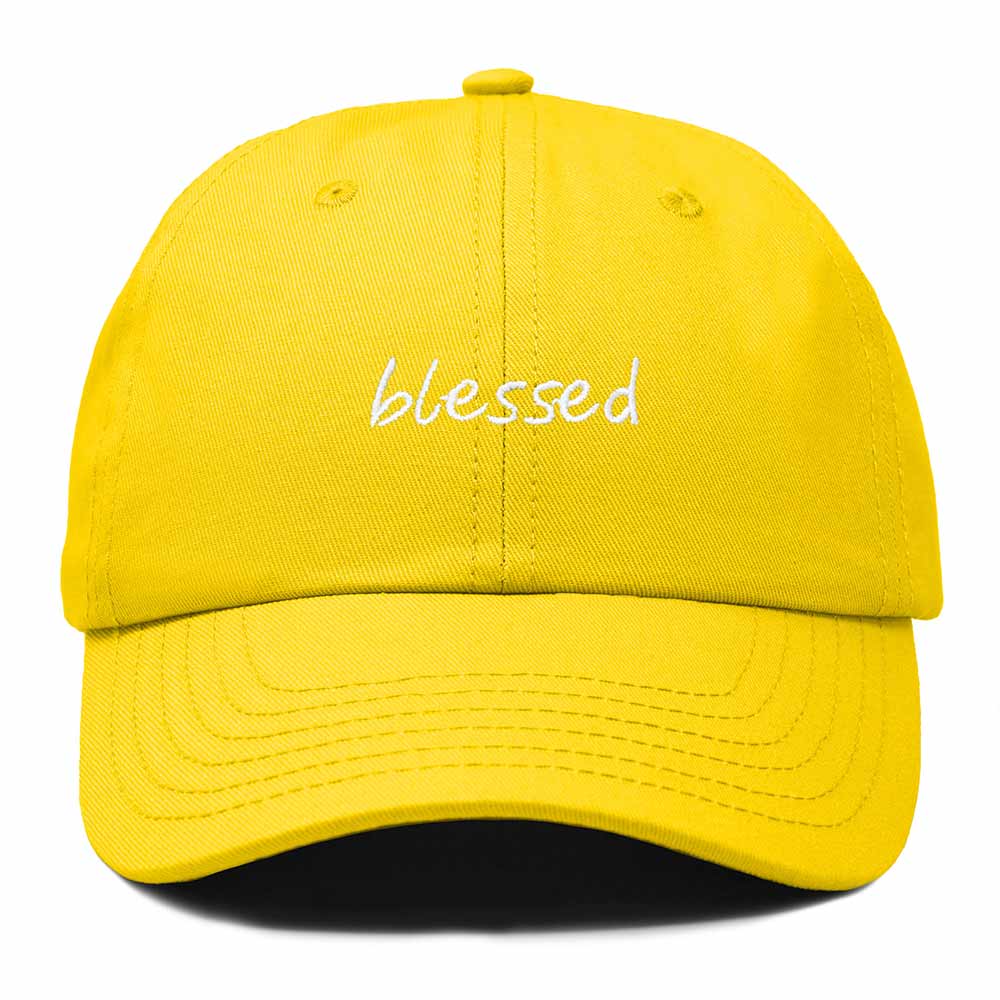 Dalix Blessed Embroidered Cotton Dad Cap Adjustable Baseball Hat Outdoor Womens in Gold