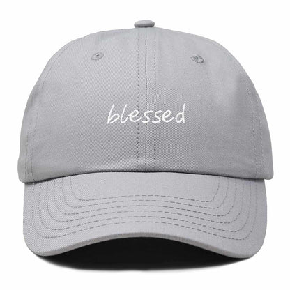 Dalix Blessed Embroidered Cotton Dad Cap Adjustable Baseball Hat Outdoor Womens in Gray