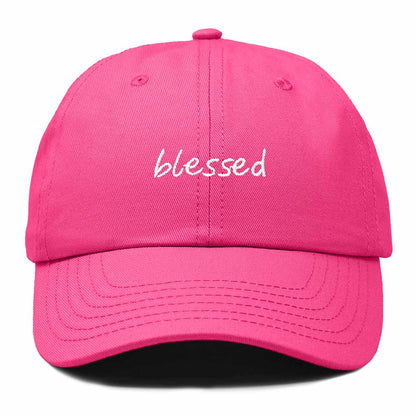 Dalix Blessed Embroidered Cotton Dad Cap Adjustable Baseball Hat Outdoor Womens in Hot Pink