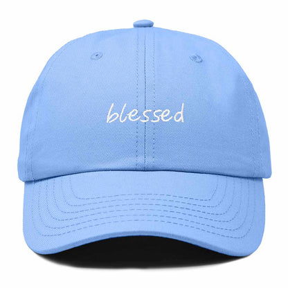 Dalix Blessed Embroidered Cotton Dad Cap Adjustable Baseball Hat Outdoor Womens in Light Blue
