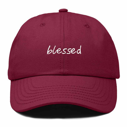 Dalix Blessed Embroidered Cotton Dad Cap Adjustable Baseball Hat Outdoor Womens in Maroon