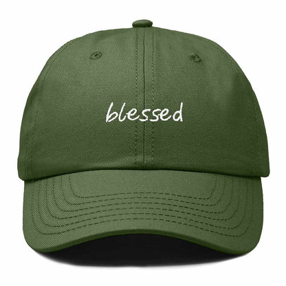 Dalix Blessed Embroidered Cotton Dad Cap Adjustable Baseball Hat Outdoor Womens in Olive