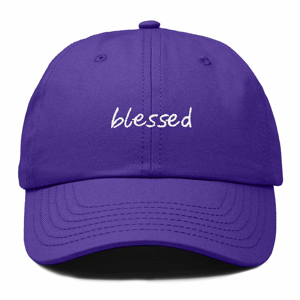 Dalix Blessed Embroidered Cotton Dad Cap Adjustable Baseball Hat Outdoor Womens in Purple