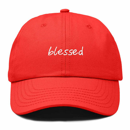 Dalix Blessed Embroidered Cotton Dad Cap Adjustable Baseball Hat Outdoor Womens in Red