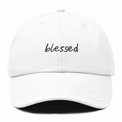 Dalix Blessed Embroidered Cotton Dad Cap Adjustable Baseball Hat Outdoor Womens in White