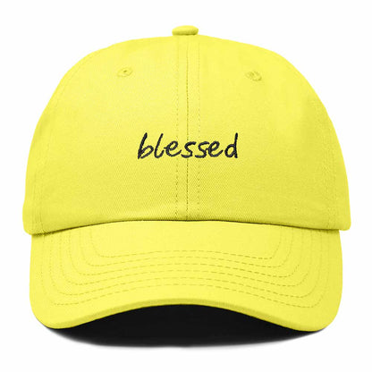 Dalix Blessed Embroidered Cotton Dad Cap Adjustable Baseball Hat Outdoor Womens in Yellow