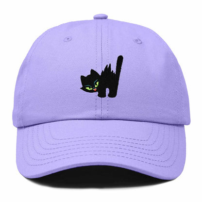Dalix Blink Black Cat Embroidered Cotton Outdoor Baseball Cap Dad Hat Womens in Lavender