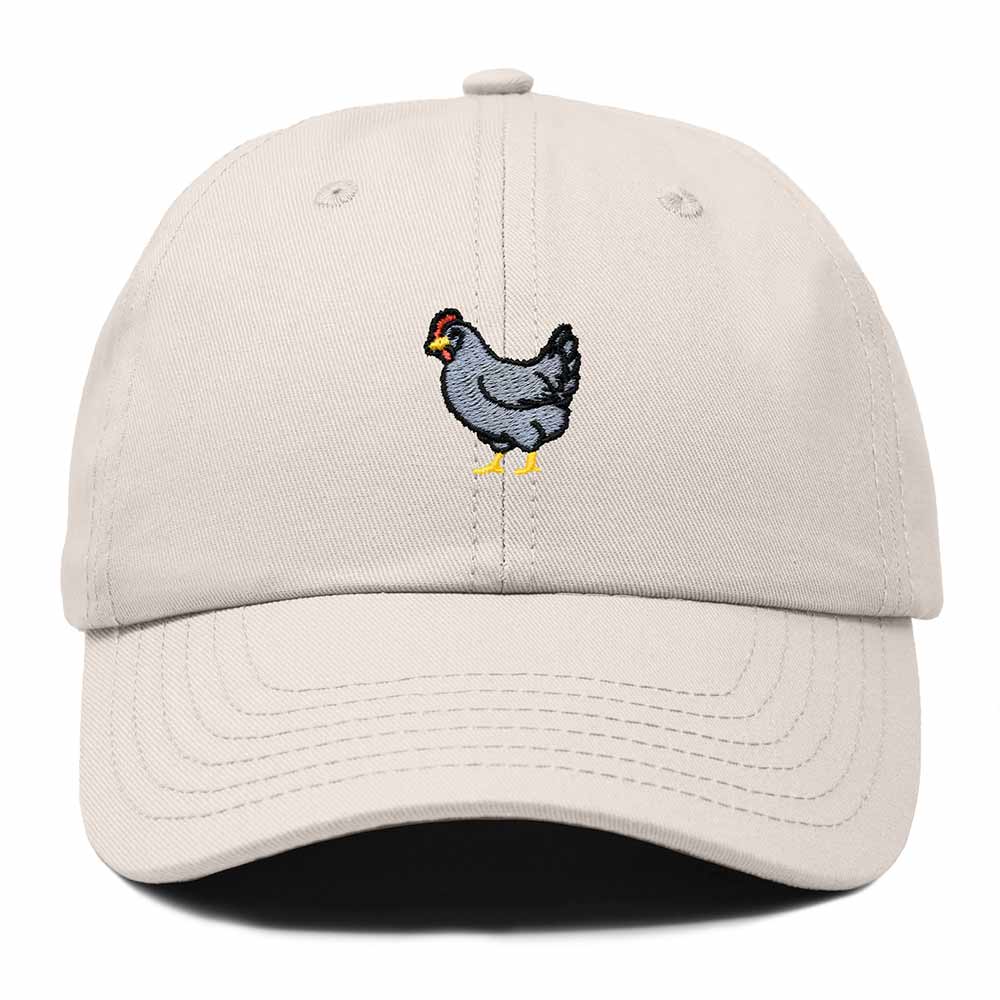 Dalix Delaware Blue Hen Embroidered Bird Cotton Baseball Cap Dad Hat Mens Womens Outdoor Summer in Beige